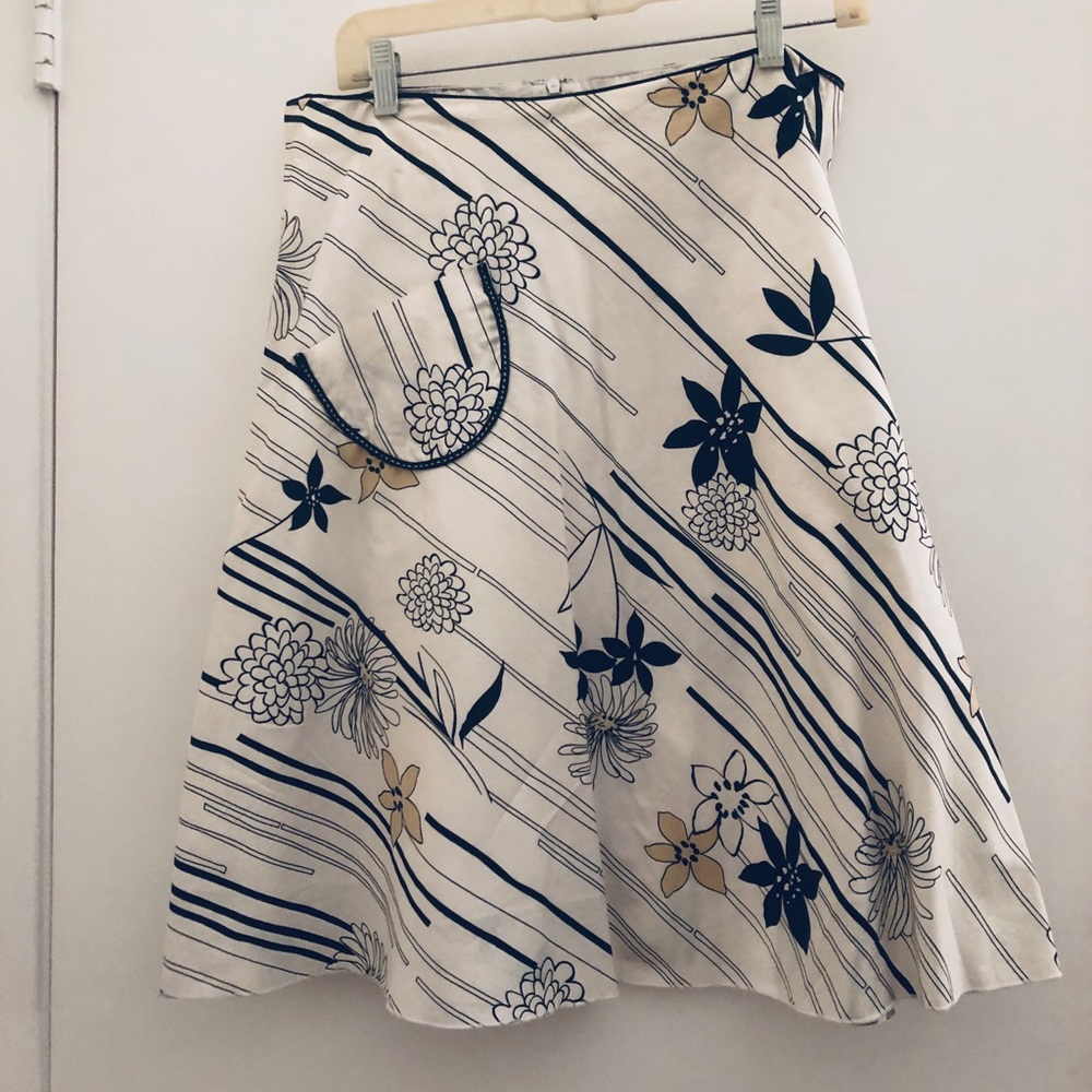 SOLD: Lapis Cotton Flower Skirt